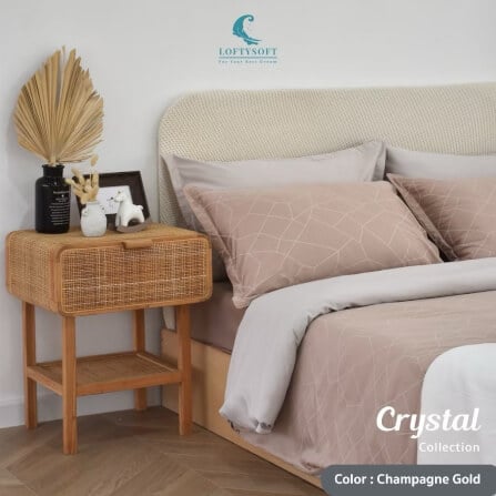 ชุดผ้าปูที่นอน 3.5 ฟุต 2 ชิ้น LOFTYSOFT Crystal Collection - Champagne Gold SET A_7